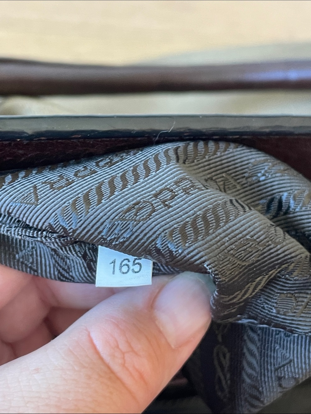 Prada Large Canapa Canvas Tote Brown Vitello Leather Trim Gold Hardware Italy - Picture 11 of 16
